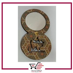 آینه چوبی طرح عسل چشم